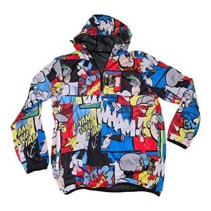 Popeye Comic Reason Brand 1/4 Zip Jacket Pullover Windbreaker Men Size Medium